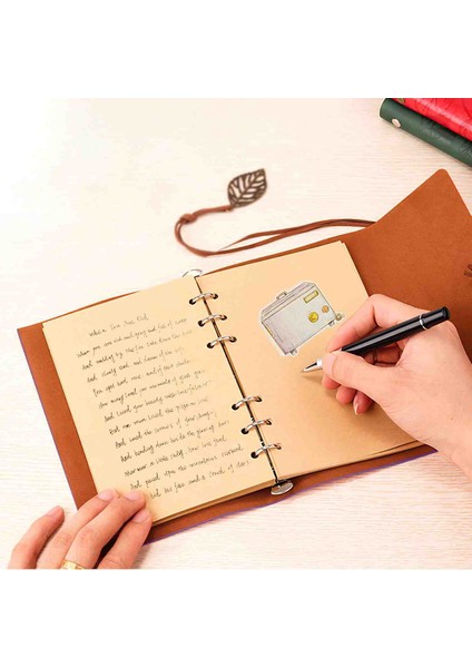 Deri Kapaklı Bağcıklı Defter – Retro Vintage Tarz, Eskitme Sayfalar, Yaprak Desenli, Çizgisiz Spiralli Günlük, Hatıra, Not, Anı Ajanda Defteri Zarif Hediyelik indirimleri
