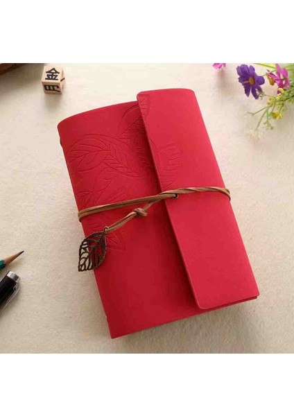 Deri Kapaklı Bağcıklı Defter – Retro Vintage Tarz, Eskitme Sayfalar, Yaprak Desenli, Çizgisiz Spiralli Günlük, Hatıra, Not, Anı Ajanda Defteri Zarif Hediyelik modelleri