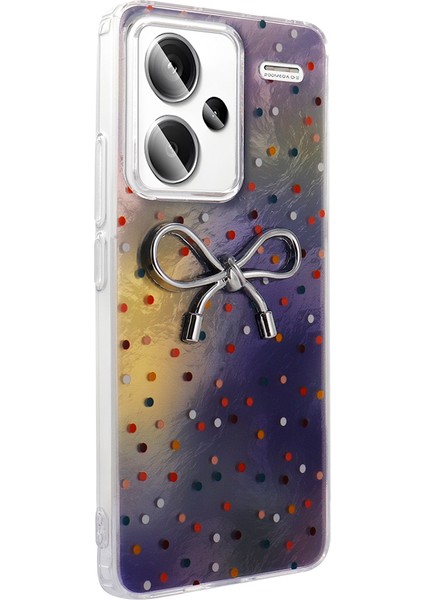 Xiaomi Redmi Note 13 Pro Plus Kılıf Kamera Korumalı Kurdele Deseni Parıltılı Parçacıklı Slikon Kapak modelleri