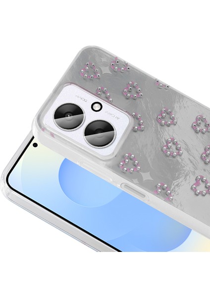 Xiaomi Redmi 13C Uyumlu Kılıf Kamera Korumalı Kalp Deseni Parıltılı Parçacıklı Slikon Kapak fiyatları