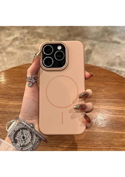 Iphone 16 Pro Uyumlu Kılıf Kamera Korumalı Magsafe Sarj Destekli Mikrofiber Çizilmez Kapak
