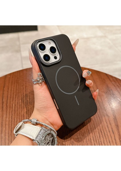 Iphone 14 Pro Max Uyumlu Kılıf Kamera Korumalı Magsafe Sarj Destekli Mikrofiber Çizilmez Kapak