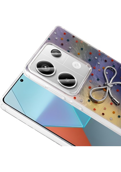 Xiaomi Redmi Note 13 Pro 4g Kılıf Kamera Korumalı Kurdele Deseni Parıltılı Parçacıklı Slikon Kapak fiyatları