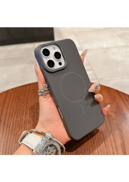 Iphone 15 Pro Max Uyumlu Kılıf Kamera Korumalı Magsafe Sarj Destekli Mikrofiber Çizilmez Kapak