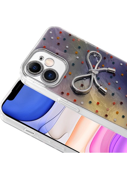 Iphone 11 Uyumlu Kılıf Kamera Korumalı Kurdele Desenli Parıltılı Parçacıklı Slikon Kapak fiyatları