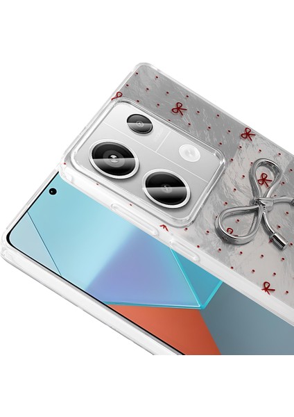 Xiaomi Redmi Note 13 Pro 4g Kılıf Kamera Korumalı Kurdele Deseni Parıltılı Parçacıklı Slikon Kapak fiyatları