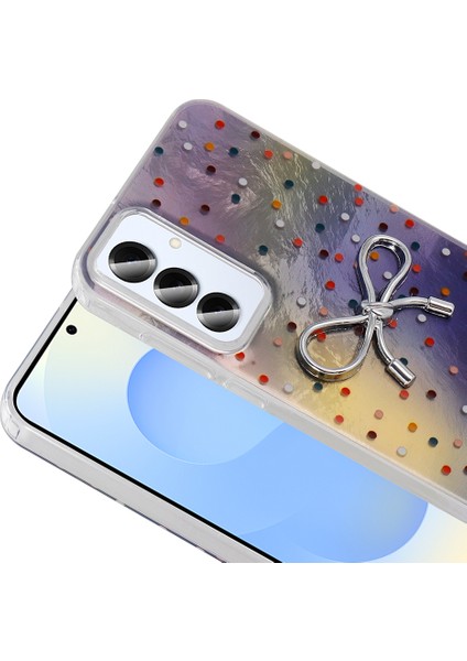 Samsung Galaxy S25 Kılıf Kamera Korumalı Kurdele Desenli Parıltılı Parçacıklı Slikon Kapak fiyatları