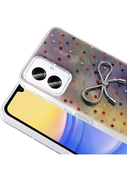 Samsung Galaxy A06 Kılıf Kamera Korumalı Kurdele Desenli Parıltılı Parçacıklı Slikon Kapak fiyatları