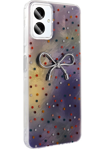 Samsung Galaxy A06 Kılıf Kamera Korumalı Kurdele Desenli Parıltılı Parçacıklı Slikon Kapak modelleri