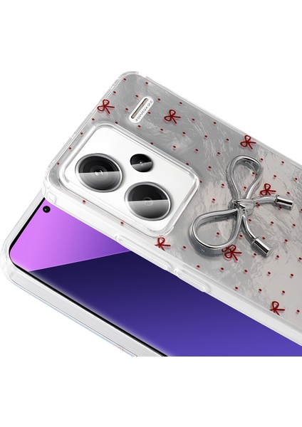 Xiaomi Redmi Note 13 Pro Plus Kılıf Kamera Korumalı Kurdele Deseni Parıltılı Parçacıklı Slikon Kapak fiyatları