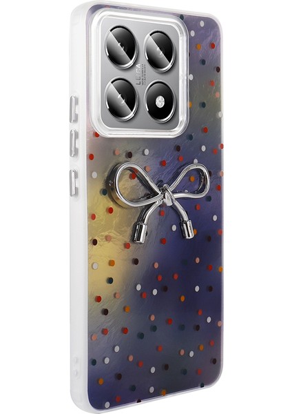 Xiaomi Mi 14T Uyumlu Kılıf Kamera Korumalı Kurdele Desenli Parıltılı Parçacıklı Slikon Kapak modelleri