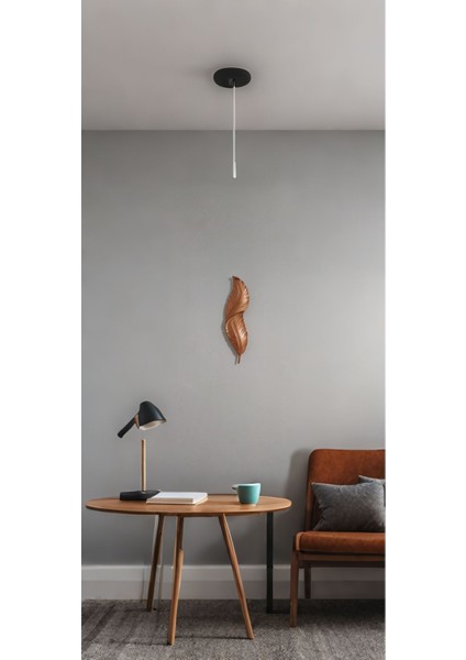 Tüy Aplik Ledli Pilli Dekoratif Duvar Aydınlatma - Şık ve Modern Tasarım - Kolay Montaj (60*16 cm )