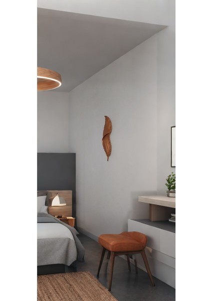 Tüy Aplik Ledli Pilli Dekoratif Duvar Aydınlatma - Şık ve Modern Tasarım - Kolay Montaj (60*16 cm )