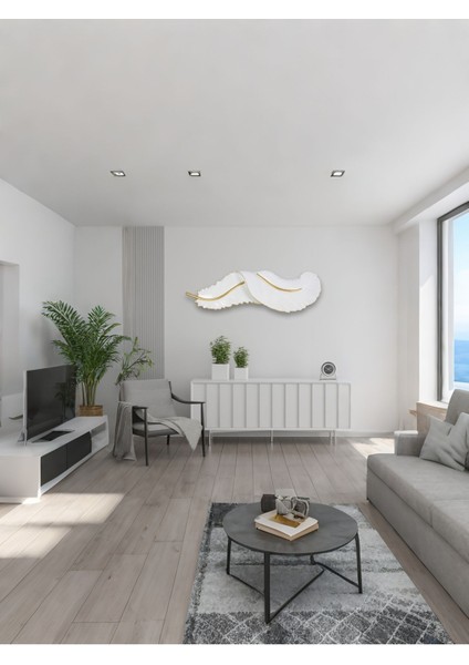 Tüy Aplik Ledli Dekoratif Duvar Aydınlatma - Şık ve Modern Tasarım - Kolay Montaj (116*34 cm )