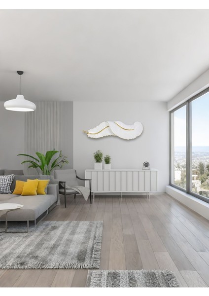 Tüy Aplik Ledli Dekoratif Duvar Aydınlatma - Şık ve Modern Tasarım - Kolay Montaj (116*34 cm )
