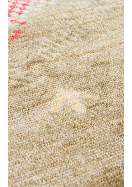 Zr 07 Beıge Autumn Q - Otantik Desenli El Emeği ile Üretilen Modern Uşak Halısı