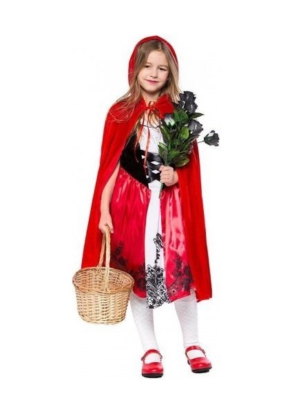 Kırmızı Başlıklı Kız Şapkalı Pelerin 90 cm (Lisinya) - 53171-1453