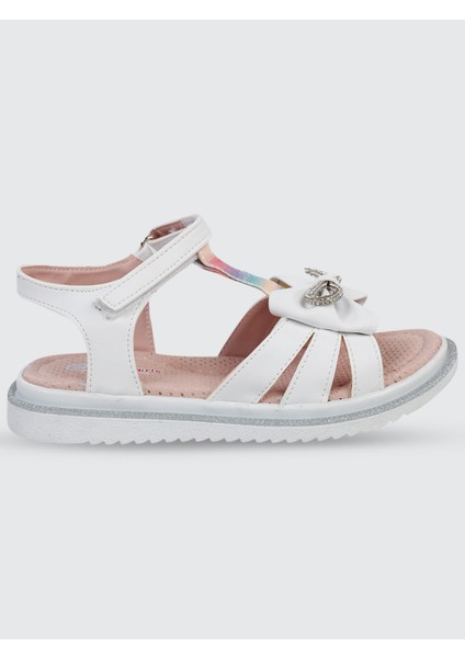 Kız Çocuk Sandalet 31-35 Numara Beyaz
