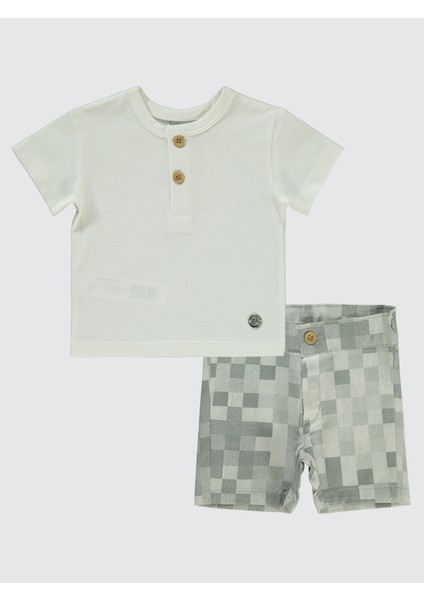 Erkek Bebek Şortlu Takım 3-18 Ay Gri