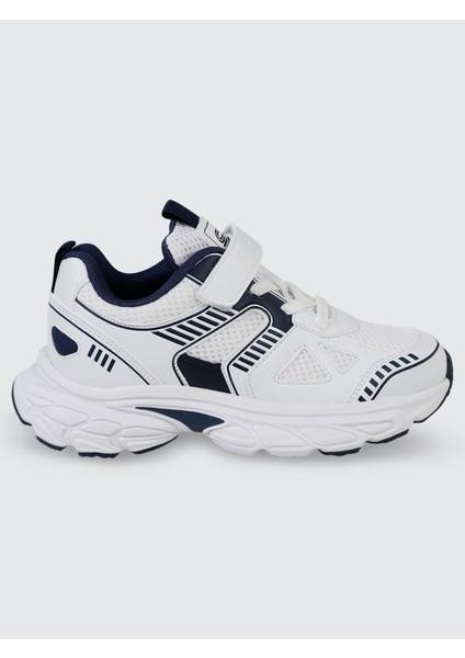 Erkek Çocuk Spor Ayakkabı 31-35 Numara Beyaz-Lacivert