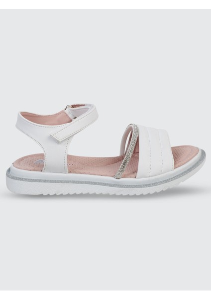 Kız Çocuk Sandalet 31-35 Numara Beyaz