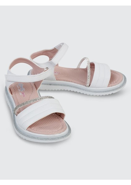 Kız Çocuk Sandalet 31-35 Numara Beyaz fiyatları