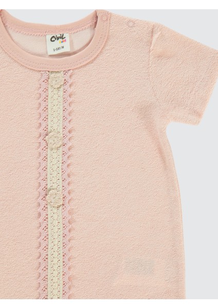 Kız Bebek Patiksiz Tulum 6-18 Ay Pembe