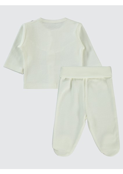Kız Bebek Pijama Takımı Ekru