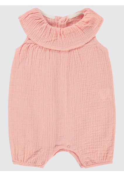 Kız Bebek Patiksiz Tulum 6-18 Ay Pudra