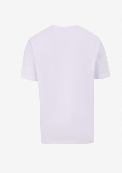 Bisiklet Yaka Baskılı Beyaz Erkek T-Shirt M5SM-TST1929