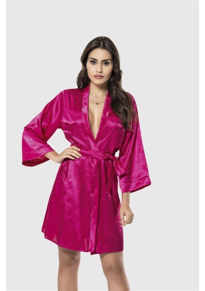 Arias Closet Vişne Kısa Saten Sabahlık OZN-12538