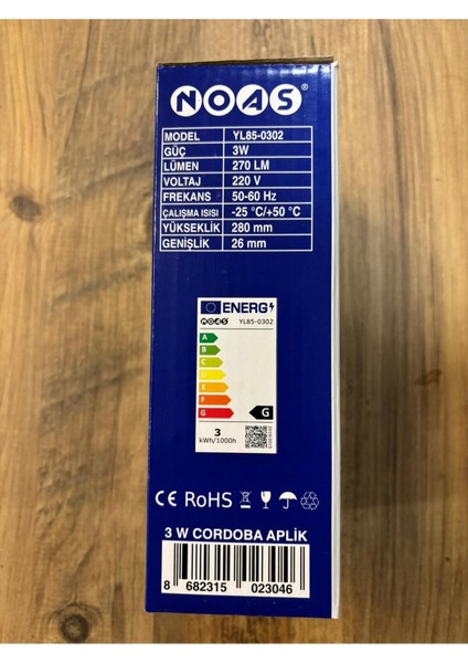 3W 3200K Gün Işığı, Cordoba Led, Dekoratif,duvar,tablo,aplik YL85 0302