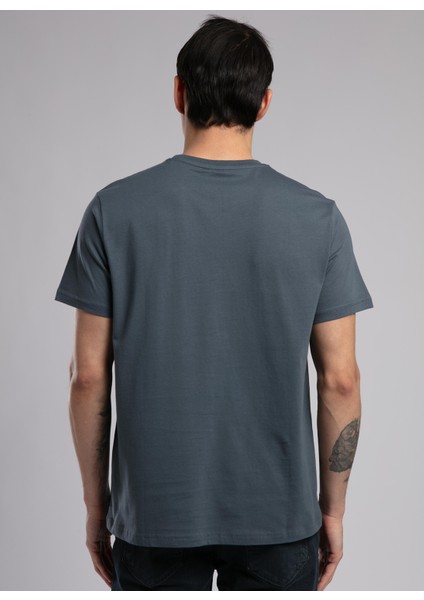 Bisiklet Yaka Indigo Erkek T-Shirt 252 Lcm 242003 Baselo Indigo modelleri