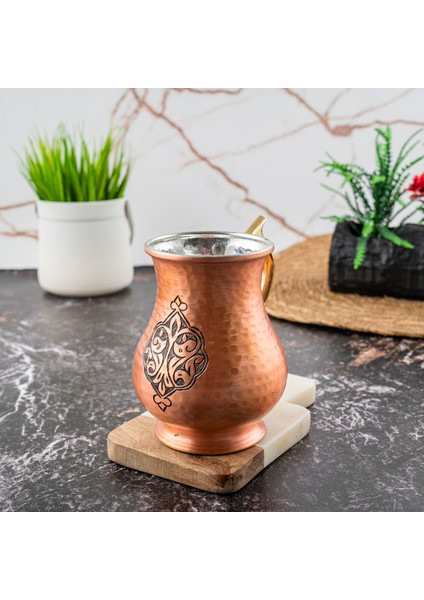 Dmt Copper Home Dmt Copper Gaziantep Bakır El Yapımı Kupa El Işlemeli Bardak (Otantik Kutulu)Hediyelik