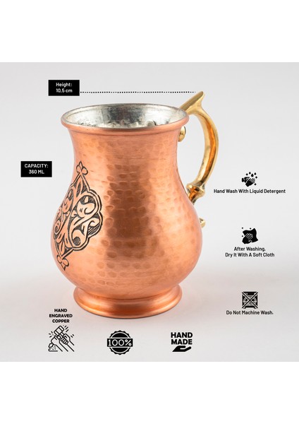 Dmt Copper Home Dmt Copper Gaziantep Bakır El Yapımı Kupa El Işlemeli Bardak (Otantik Kutulu)Hediyelik modelleri