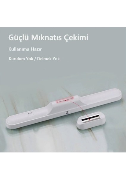 Mutfak Tezgah Dolap Için Şarjlı LED Işık USB Şarjlı Kablosuz Mıknatıslı LED Lamba 3 Farklı Işık Ren