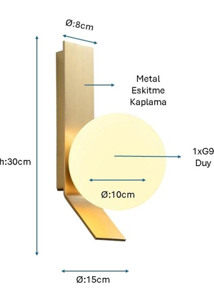 Eskitme Kaplamalı Modern Duvar Apliği PLC-1241-AP-1E