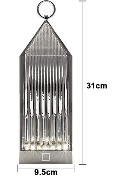 Fener Model USB Şarjlı Dokunmatik 3 Farklı Işık Modlu Masa Üstü Kristal Akrilik Lamba LED