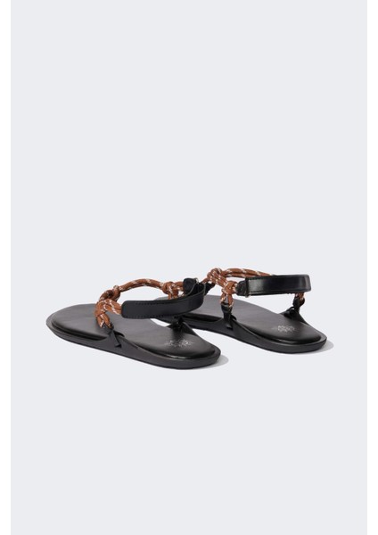 Kadın Düz Taban Suni Deri Sandalet D8966AX25SM