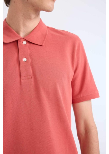 %100 Pamuk Regular Fit Polo Yaka Kısa Kollu Basic Düz Pike Kumaş Tişört C1293AX25SP indirimleri