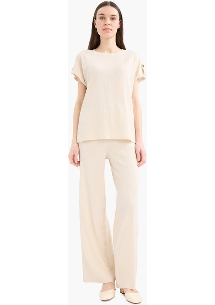 Regular Fit Bisiklet Yaka Basic Düz Kısa Kollu Tişört D3198AX25SP