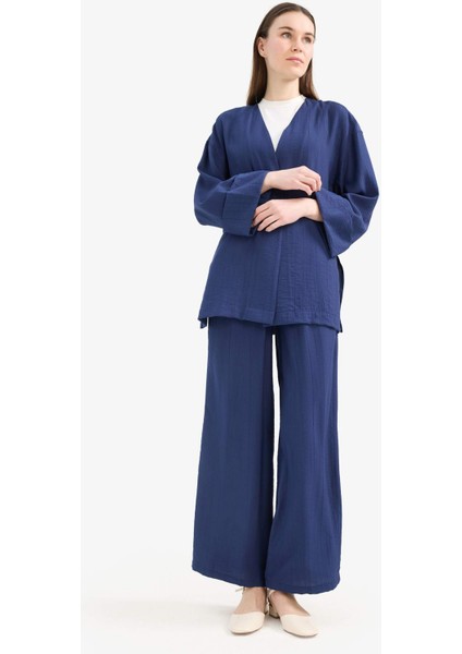 Wide Leg Krinkıl Kumaş Geniş Paça Palazzo Pantolon E7978AX25SM