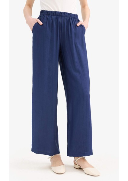 Wide Leg Krinkıl Kumaş Geniş Paça Palazzo Pantolon E7978AX25SM