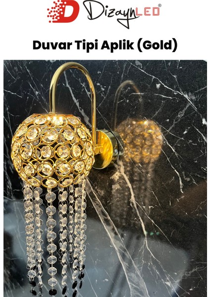 Duvar Aplik Aydınlatma Gold LED Duvar Lambası