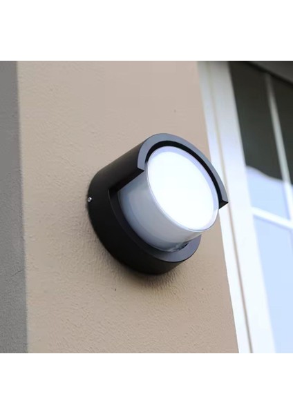 5 W Yuvarlak Kapaklı LED Duvar Aplik Suga-5 Rc Sarı Işık (4200K) - Siyah - IP54 - 076-019-0005