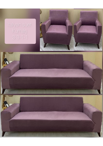 Neselihome Italyan Süet Tüm Giydirme 3-3-1-1 Koltuk Örtüsü