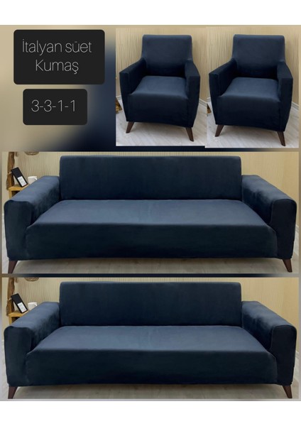 Neselihome Italyan Süet Tüm Giydirme 3-3-1-1 Koltuk Örtüsü