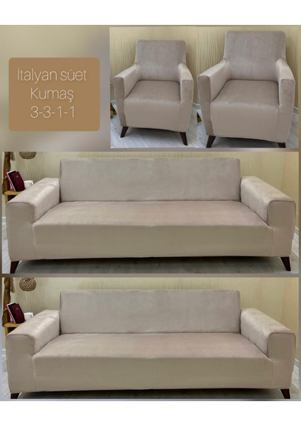 Neselihome Italyan Süet Tüm Giydirme 3-3-1-1 Koltuk Örtüsü