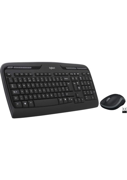 MK330 Kablosuz Klavye ve Mouse Seti, Multimedya Tuşları, Sıvı Dökülmesine Dayanıklı, 10 M Kullanım Mesafesi, Türkçe Q Klavye, Siyah