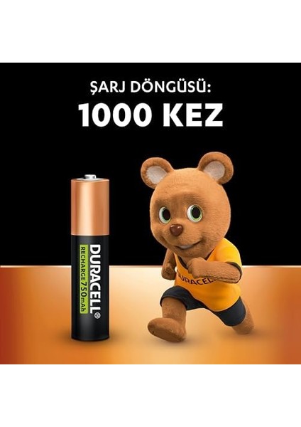 Şarj Edilebilir Aaa Ince Kalem Pil (2'li Paket) 750 Mah Nimh, 1000 Sarj Döngüsü, Önceden Sarj Edilmiştir